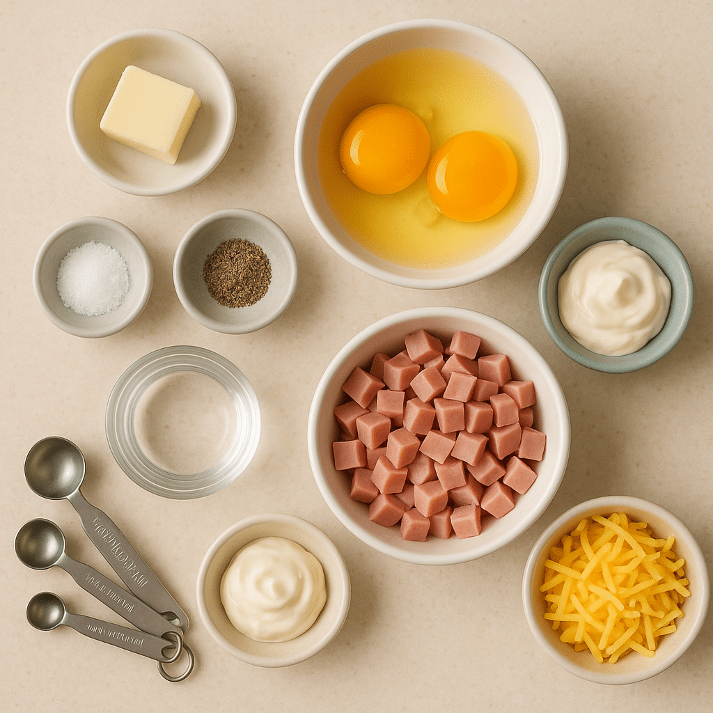 Ingredients for microwave mayo omelet