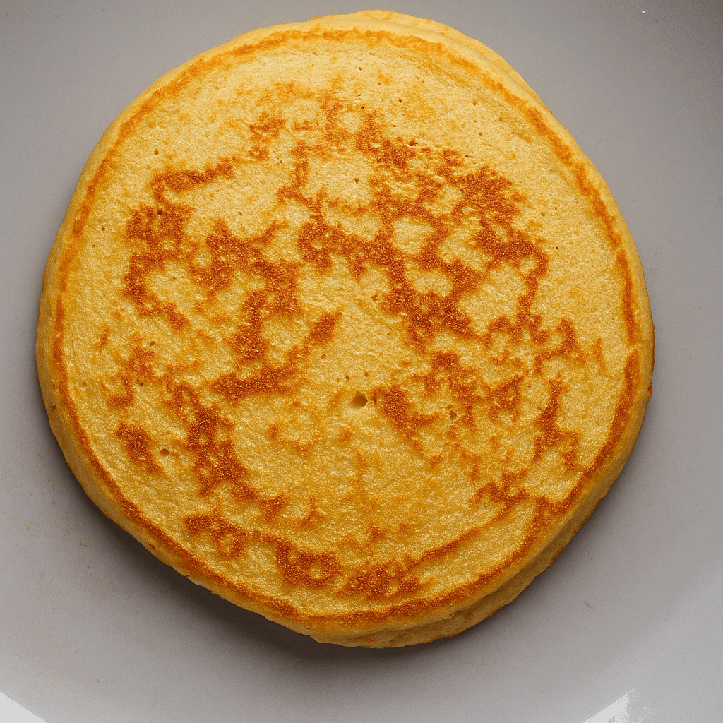 Bunny pancake shapes cooking in skillet