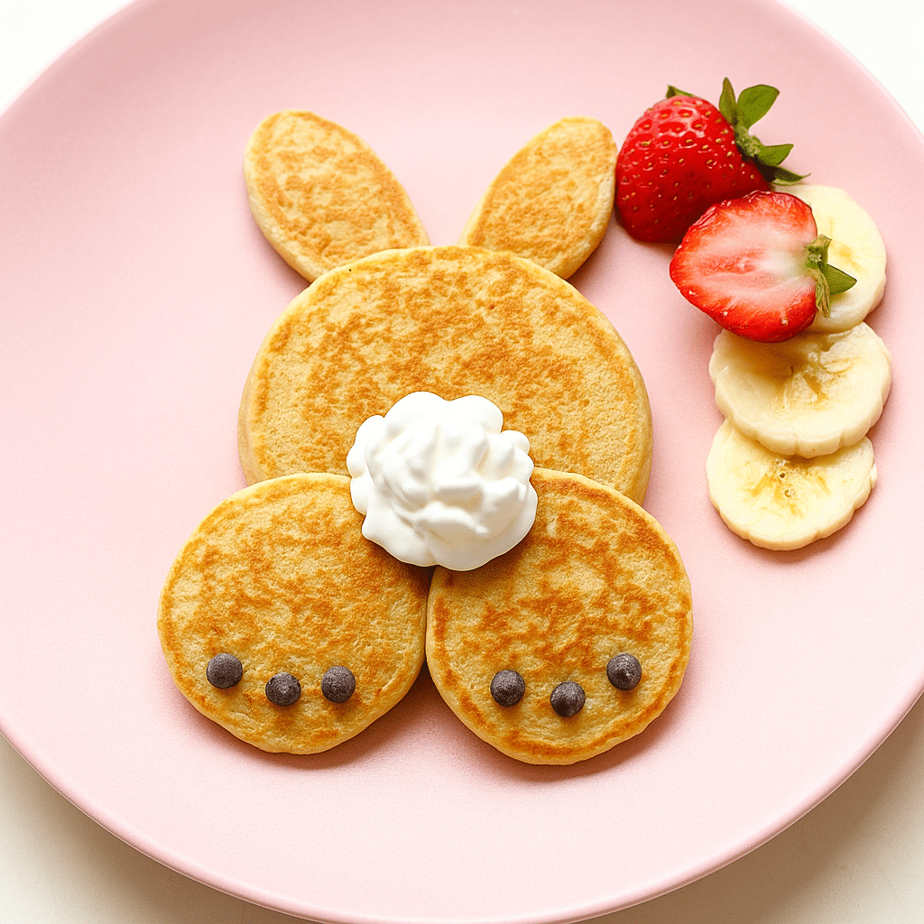 Bunny pancakes served