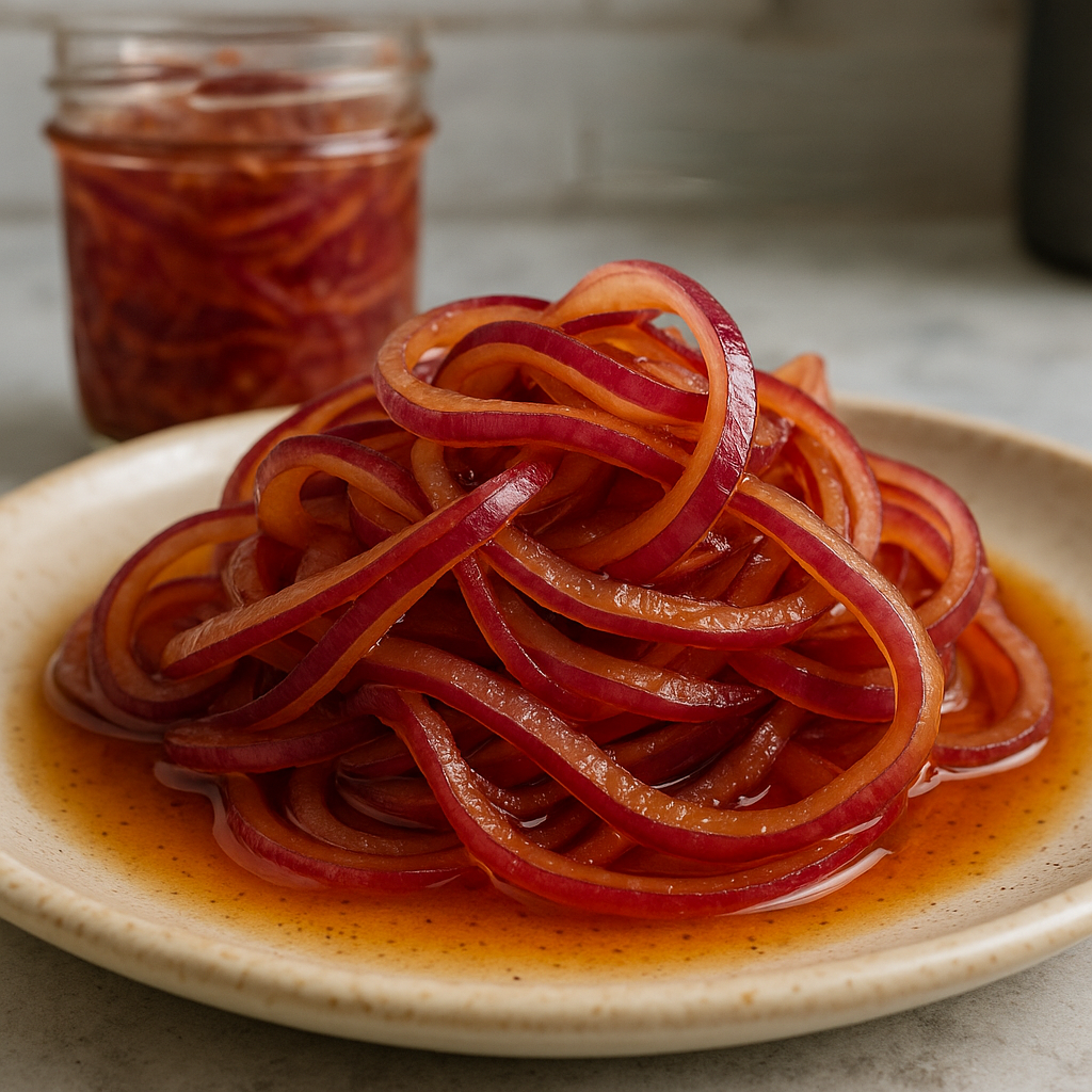 serving marinated red onions