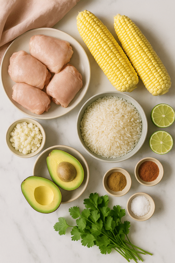 street corn chicken rice bowl ingredients