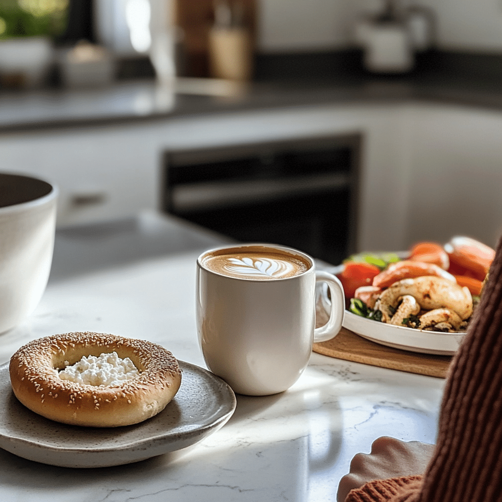 Morning routine with coffee loophole recipe and healthy meal